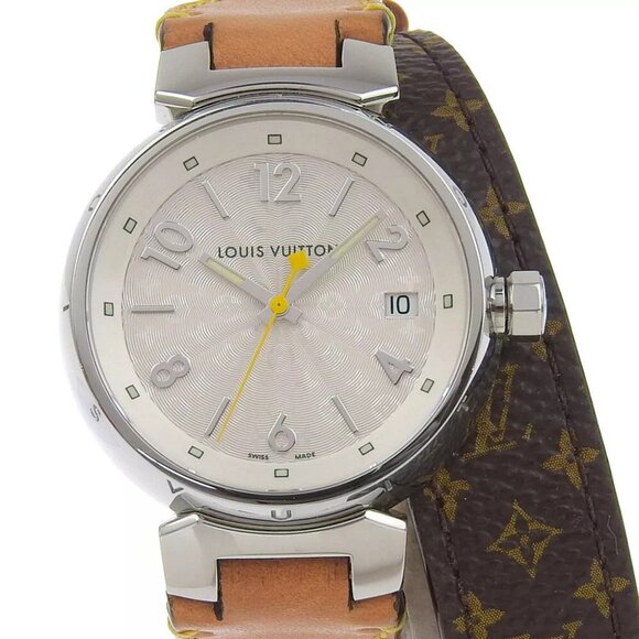 LOUIS VUITTON Tambour Watches Q1313 WhiteDial Stainless Steel/Monogram can... - Picture 8 of 9